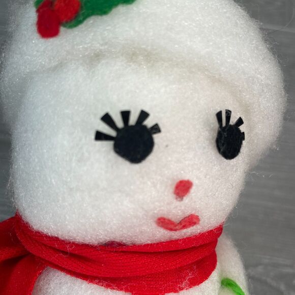 Two Vintage Spun Cotton Batting Snowman and Lady Winter Holiday Christmas Mr Mrs - Picture 5 of 10